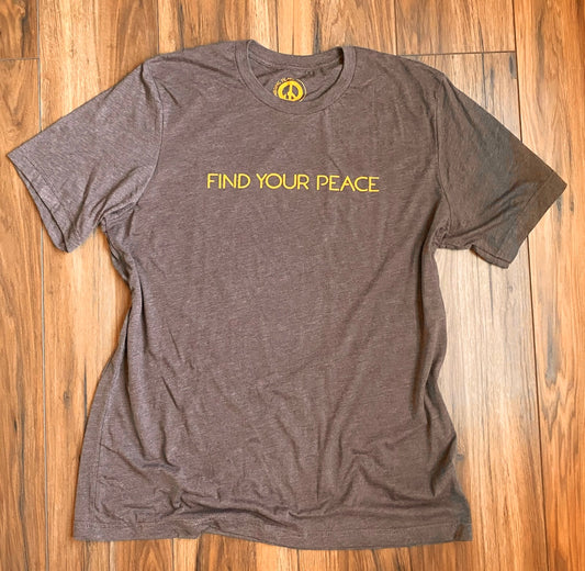 Unisex Brown " Find Your Peace" Tee- Peace shirt