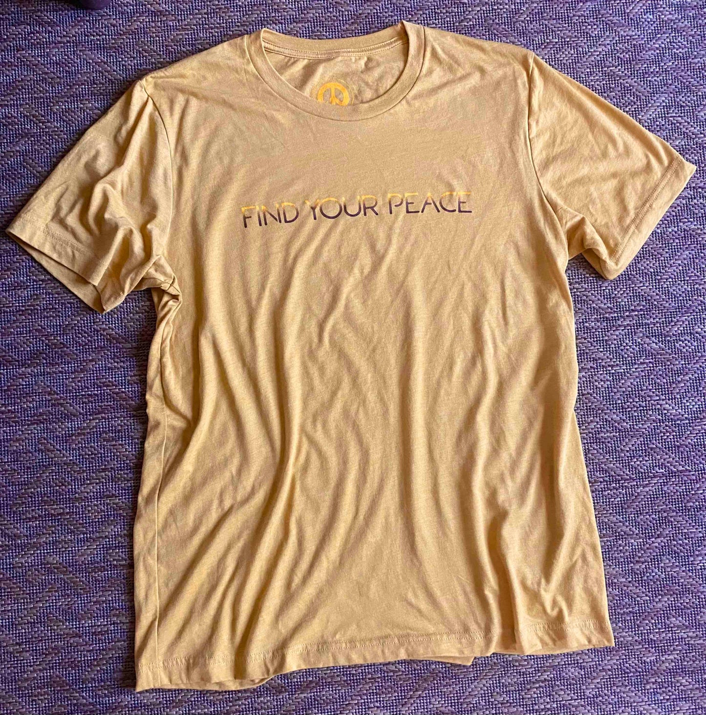 LIMITED EDITION ! Mustard Yellow "Find Your Peace" Tee with gradient print - Peace T-shirt