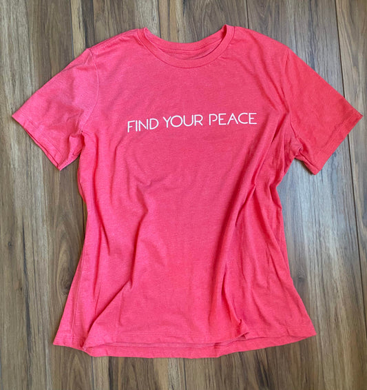 WOMENS- Heather Red "Find Your Peace" Tee