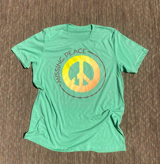 Unisex Green Original Missing Peace Logo Tee- Peace sign T-shirt