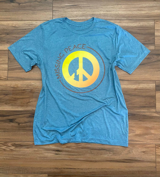 Unisex Denim Original Missing Peace Logo Tee- Peace sign T-shirt